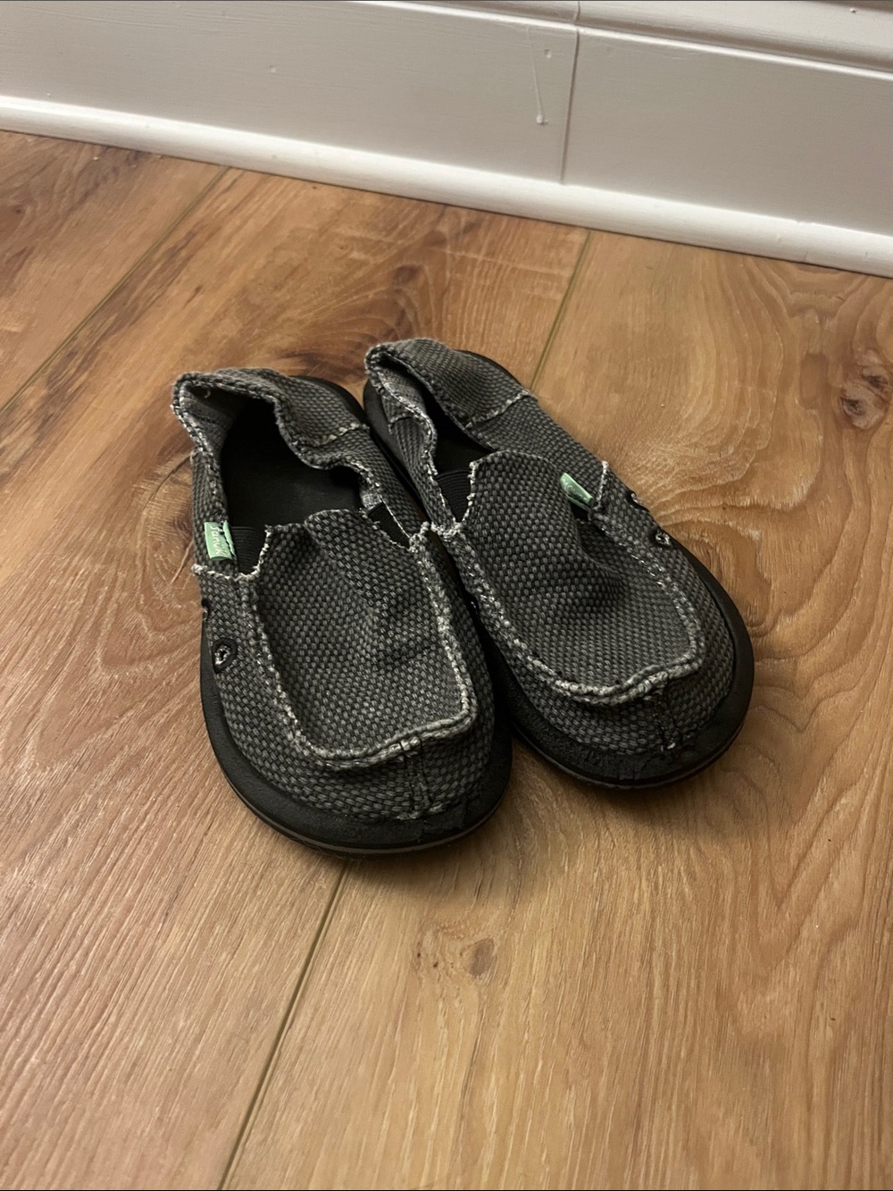 Sanuk Kids Gray Slip-On Canvas Shoes